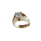 This is a stunning 14k Gold Premium Cubic Zirconia Solitaire Ring Set.