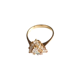 Sparkling Cluster Premium Cubic Zirconia 14K Gold Ring