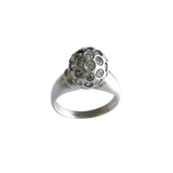 Sterling Silver Pave Cubic Zirconia Sphere Ring