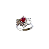 Vintage Sterling Silver Lap Created Color Stone Cluster Ring