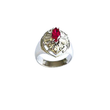 Sterling Silver Lap Created Color Stone Cocktail Ring
