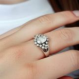 Sterling Silver Oval & Cluster Stone Ring
