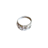 Sterling Silver Pave Cubic Zirconia Domed Crossover Ring