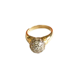14K Yellow Gold Pavé Stone Spherical Dome Ring