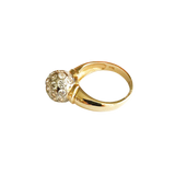14K Yellow Gold Pavé Stone Spherical Dome Ring
