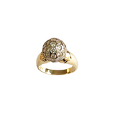 14K Yellow Gold Pavé Stone Spherical Dome Ring