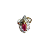 Marquise-Cut Ruby Statement Ring in 14K Gold