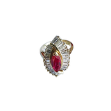 Marquise-Cut Ruby Statement Ring in 14K Gold