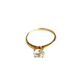 14K Yellow Gold 4-Prong Solitaire Ring with Round Brilliant Stone