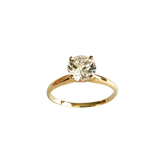 14K Yellow Gold 4-Prong Solitaire Ring with Round Brilliant Stone