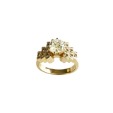 14K Yellow Gold Vintage-Inspired Multi-Row Stone Cluster Ring