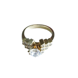 14K Yellow Gold Vintage-Inspired Multi-Row Stone Cluster Ring