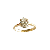 Elegant 14k Yellow Gold Oval-Cut Solitaire Ring