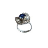 Vintage-Style Blue Stone Ballerina Ring in 925 Sterling Silver