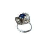 Vintage-Style Blue Stone Ballerina Ring in 925 Sterling Silver