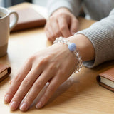  Clear Quartz Mixed Blue Lace Agate Bracelet