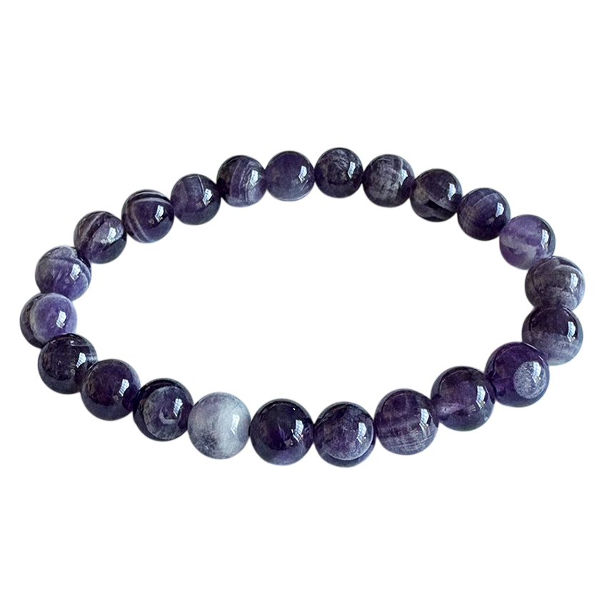 Natural Chevron Amethyst Gemstone Bracelet