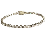 Classic 14K White Gold Round-Cut Stone Tennis Bracelet