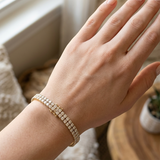 14K Yellow Gold Double-Row Stone Tennis Bracelet