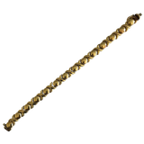 Vintage 14K Yellow Gold Hugs and Kisses (XOXO) Link Bracelet
