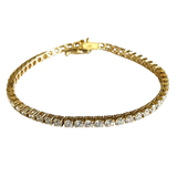 14K Yellow Gold Tennis Bracelet with Round cut Stone