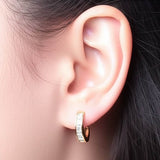 14K Gold & Premium Cubic Zirconia Huggie Hoop Earrings