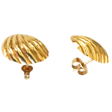 14K Gold Fluted Half-Hoop Earrings