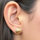 14K Gold Fluted Half-Hoop Earrings