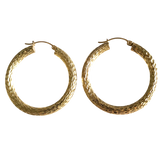 Elegant 14K Gold Wide Hoop Earrings