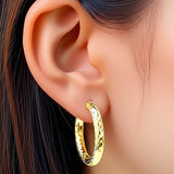 Elegant 14K Gold Wide Hoop Earrings