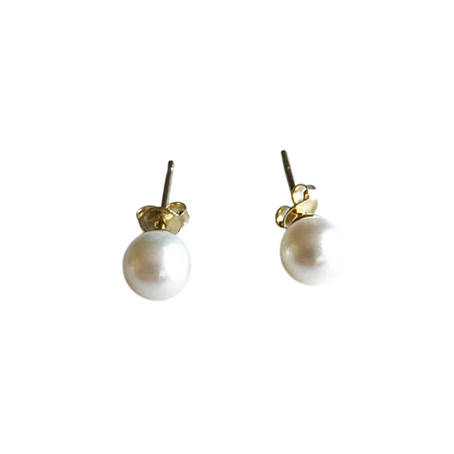 14K Gold Cultured Pearl Earrings
