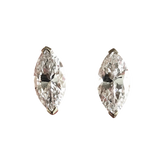 14K Yellow Gold Marquise-Cut Stud Earrings with V-Prong Setting
