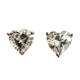 14K Gold Premium Cubic Zirconia and Amethyst Square Halo Stud Earrings