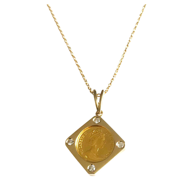 14K Gold Coin Pendant Necklace