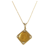 14K Gold Coin Pendant Necklace