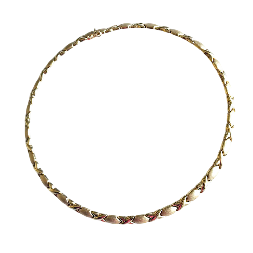 14K Gold "Hugs and Kisses" XOXO Link Necklace