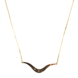 14K Gold V-Shape Diamond Accent Necklace