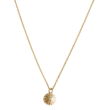 14K Gold Pave Crystal Ball Pendant Necklace