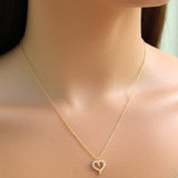 14K Gold Heart Pendant Necklace