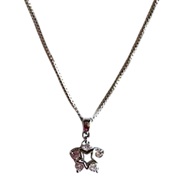 Shimmering Sterling Silver Flower Charm Necklace