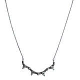 Sterling Silver Marquise Crown Spike Necklace