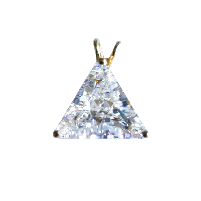 Trillion Cut 14K Gold & Premium Cubic Zirconia Pendant