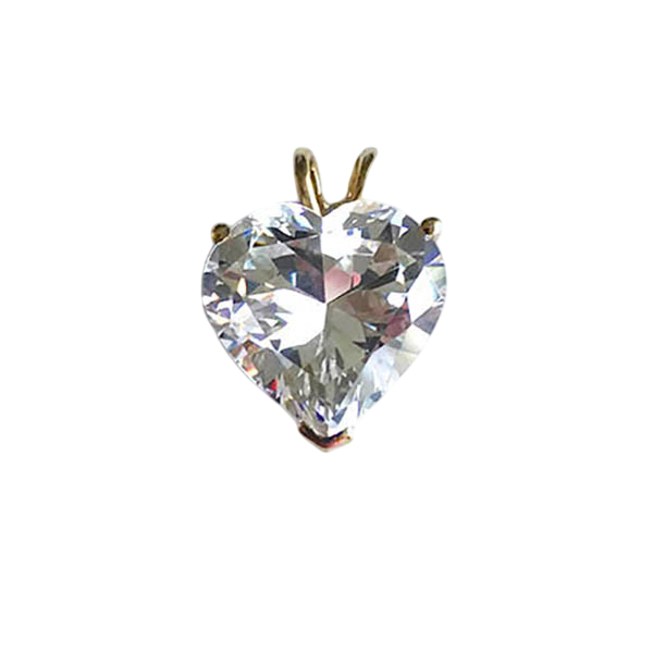 Elegant 14K Gold & Premium Cubic Zirconia Heart Necklace Charm