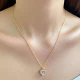 Elegant 14K Gold & Premium Cubic Zirconia Heart Necklace Charm