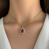 Sterling Silver Pear-Cut  Lap Created Color Stone Pendant