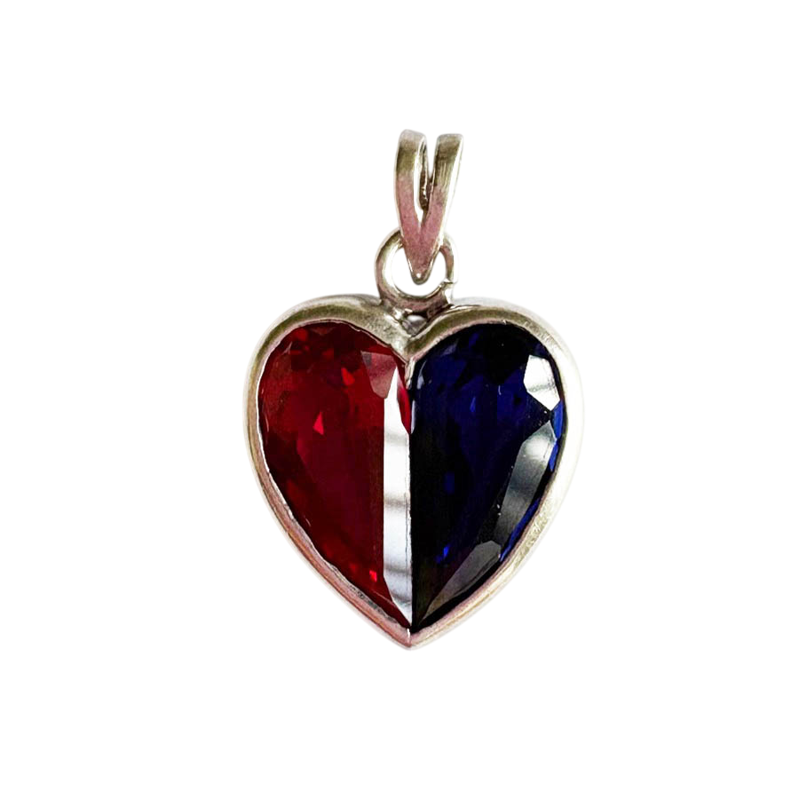 Dual Heart Sterling Silver Pendant"