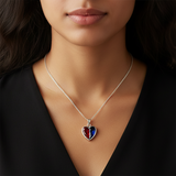 Dual Heart Sterling Silver Pendant"