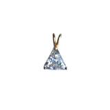 14K Gold Triangle Shape Premium Cubic Zirconia Solitaire Charm