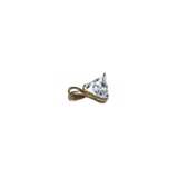 14K Gold Triangle Shape Premium Cubic Zirconia Solitaire Charm