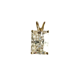 14K Yellow Gold Radiant Cut Solitaire Pendant Charm